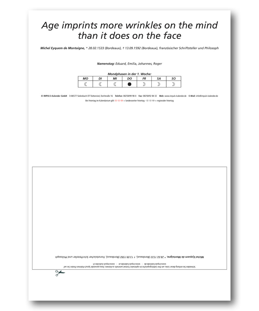 IMPULS-Tagesspruch Kalender 2027 **