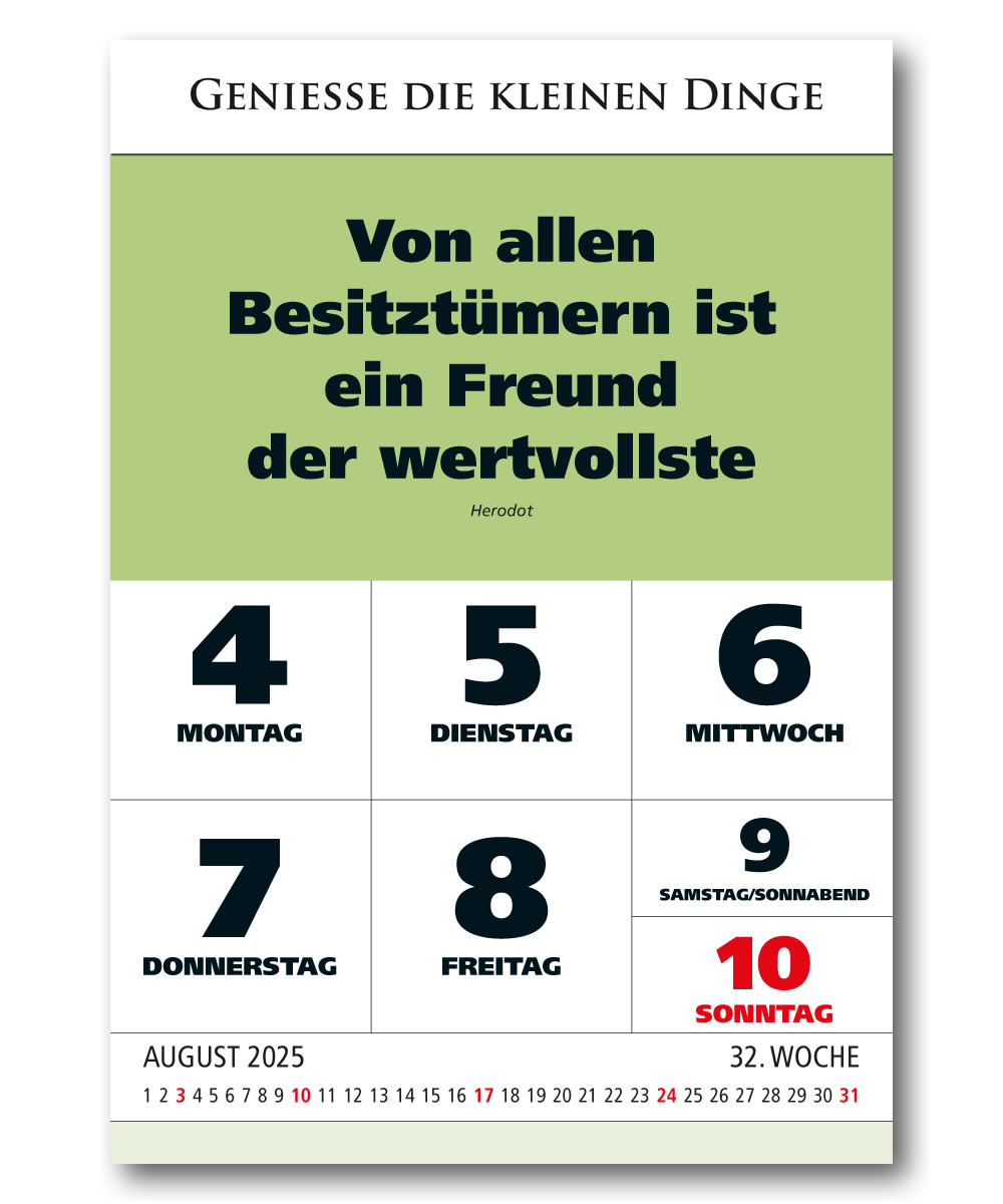 Impuls Wochenspruch Kalender 2025 Leitspruch Zitatekalender Sprüchekalender Aphorismen 