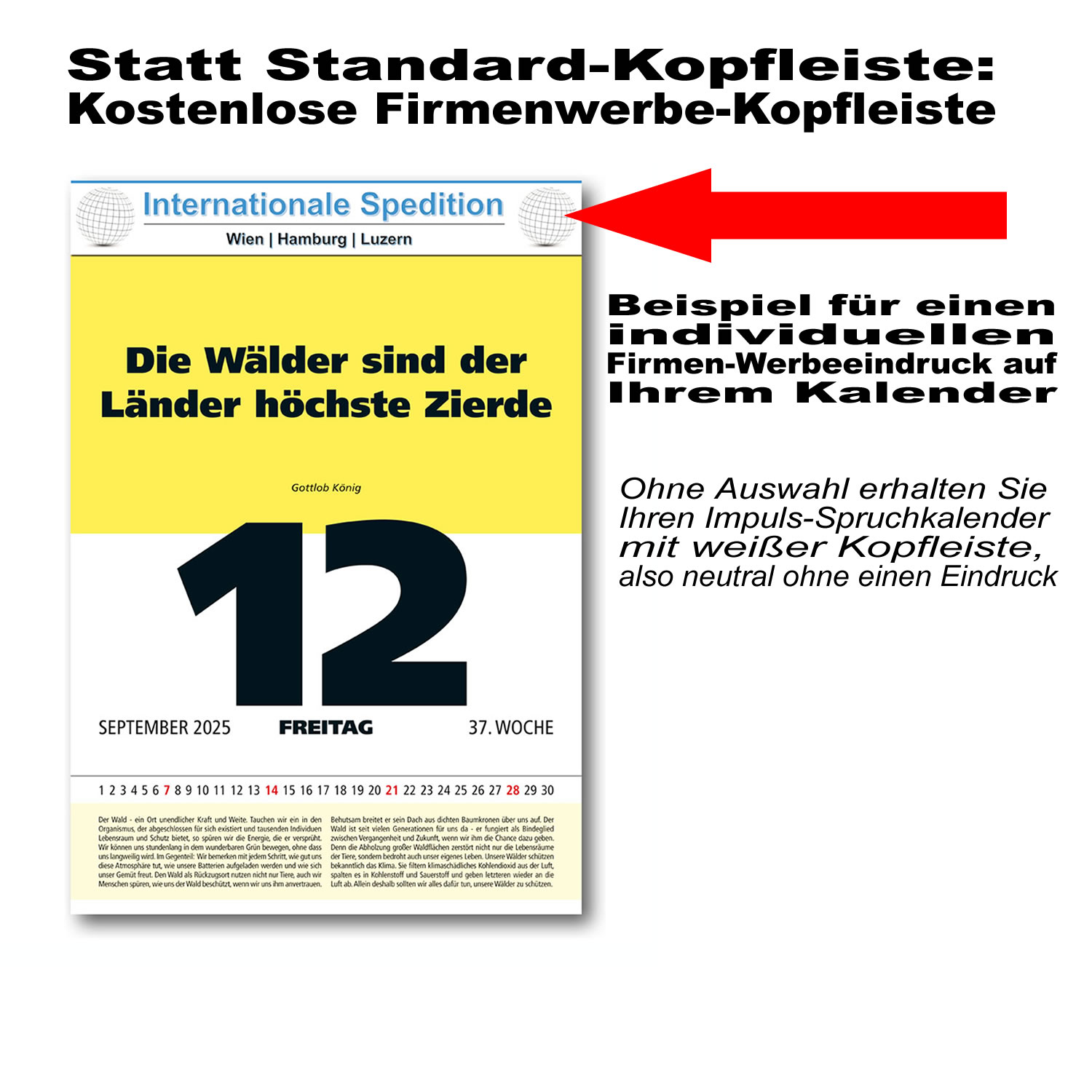 IMPULS-Tagesspruch Kalender 2026 **