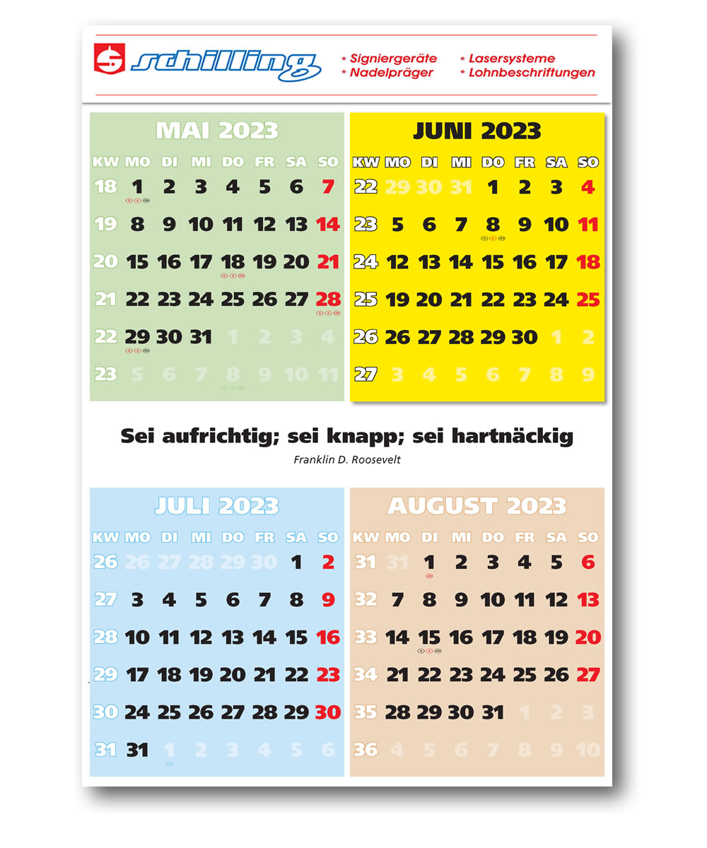 4-Monatsspruchkalender von Impuls-Kalender GmbH. Jetzt für das nächste Jahr kaufen