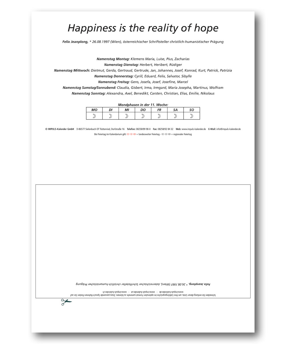 IMPULS-Wochenspruch Kalender 2027 **