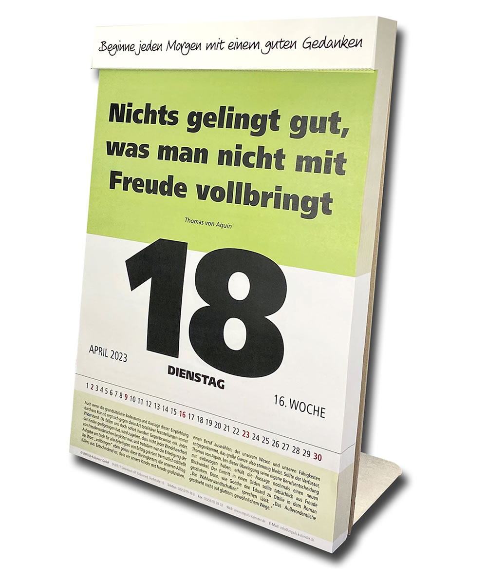 Kalenderaufsteller aus Alu in 2 Größen