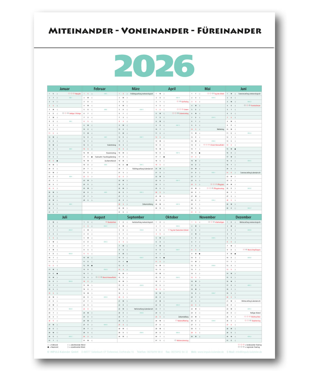 IMPULS-Tagesspruch Kalender 2026 **