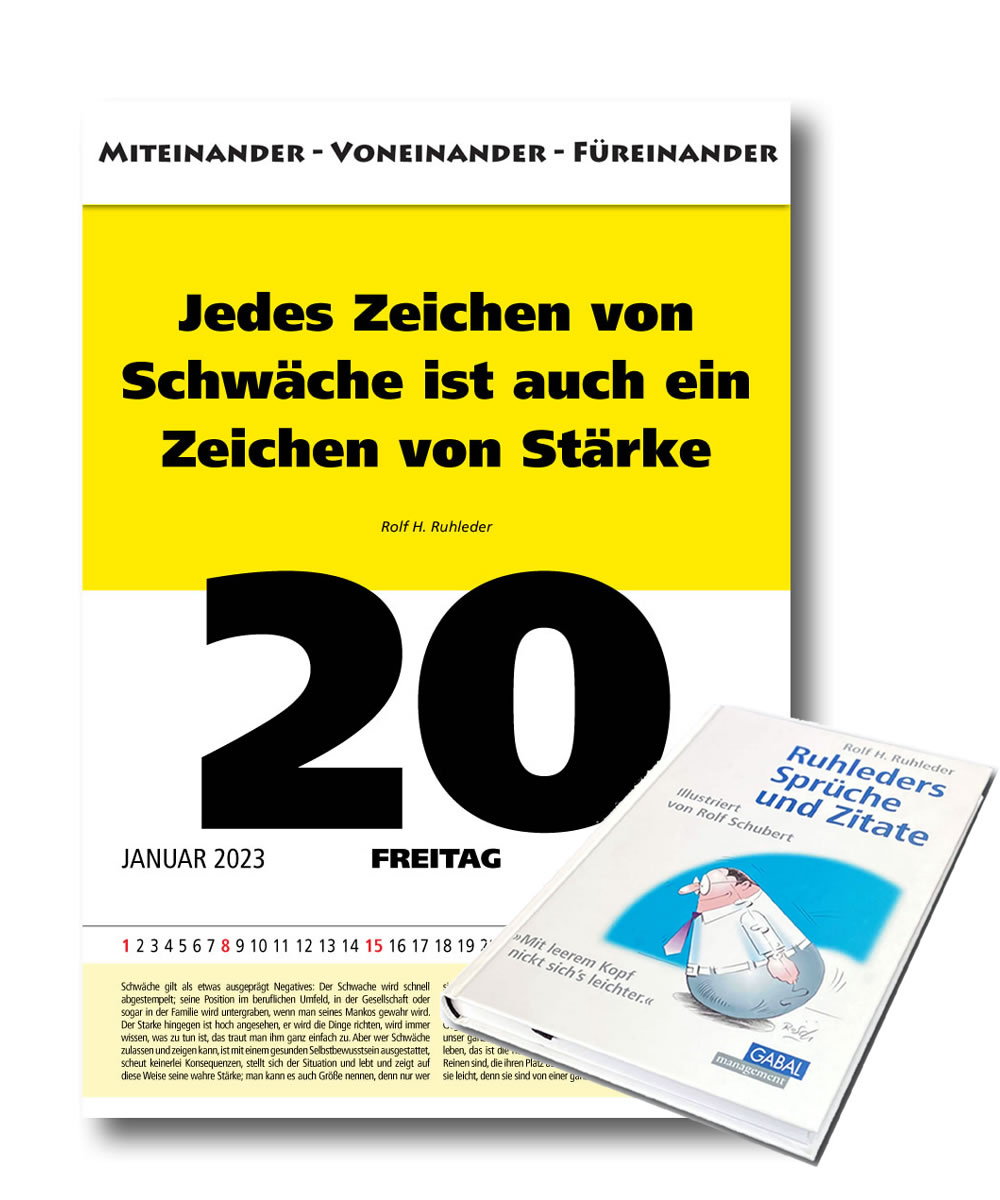 Set-Angebot IMPULS-TAGESSPRUCH-Kalender 2023 und Rolf H. Ruhleder-Spruchbuch*  