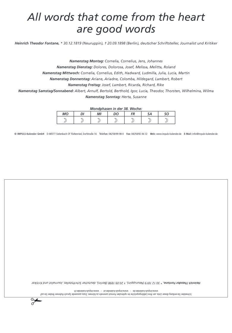 IMPULS-Wochenspruch Kalender 2026 **