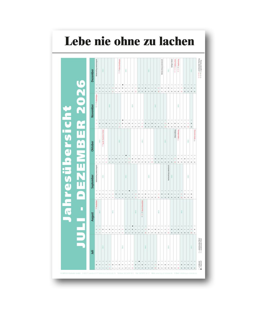 IMPULS-Zwei-(2)Tagesspruch Kalender 2026 - DOPPIO **