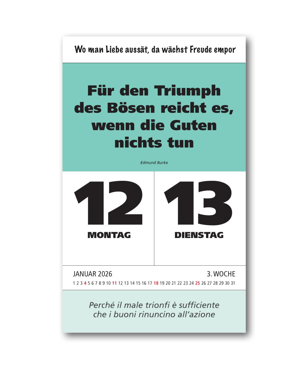 IMPULS-Zwei-(2)Tagesspruch Kalender 2026 - DOPPIO **
