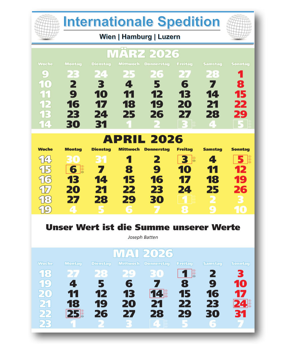 IMPULS-3-Monatsspruch Kalender 2026 **