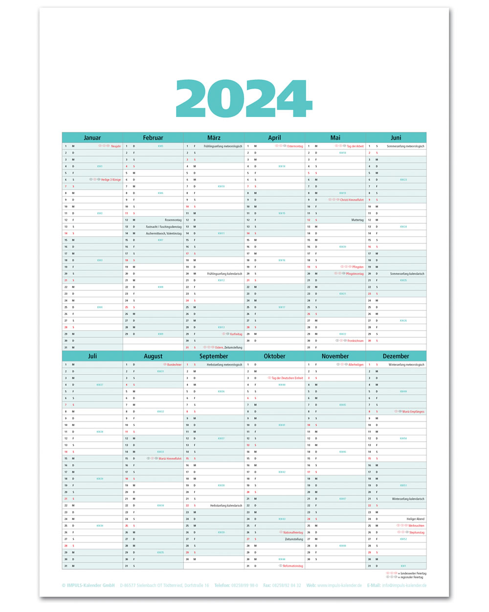 IMPULS-3-Monatsspruch Kalender 2024 **