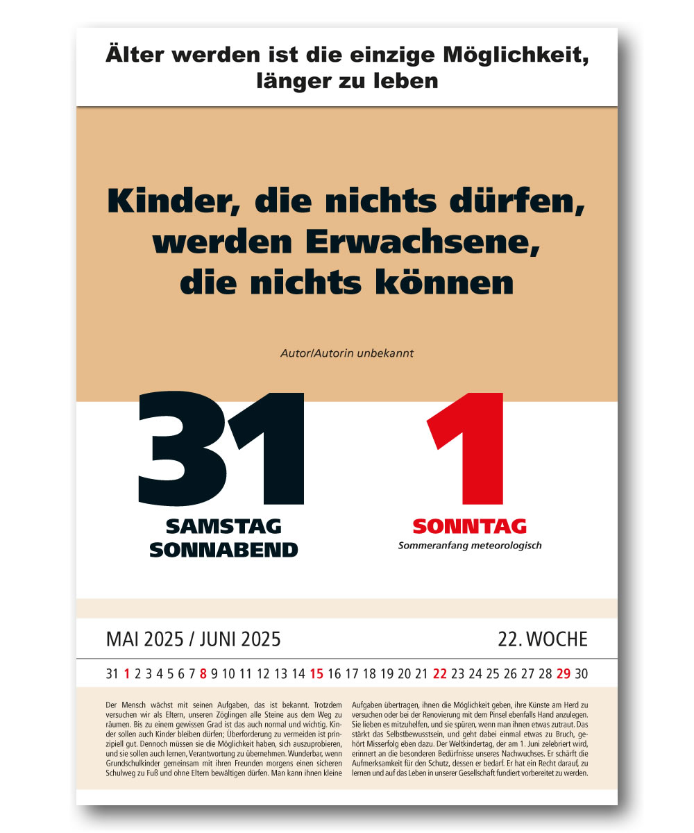 Impuls Tagesspruch Kalender 2025 Zitate Leitspruch Sprüche Zitatekalender Wandkalender ISBN 978