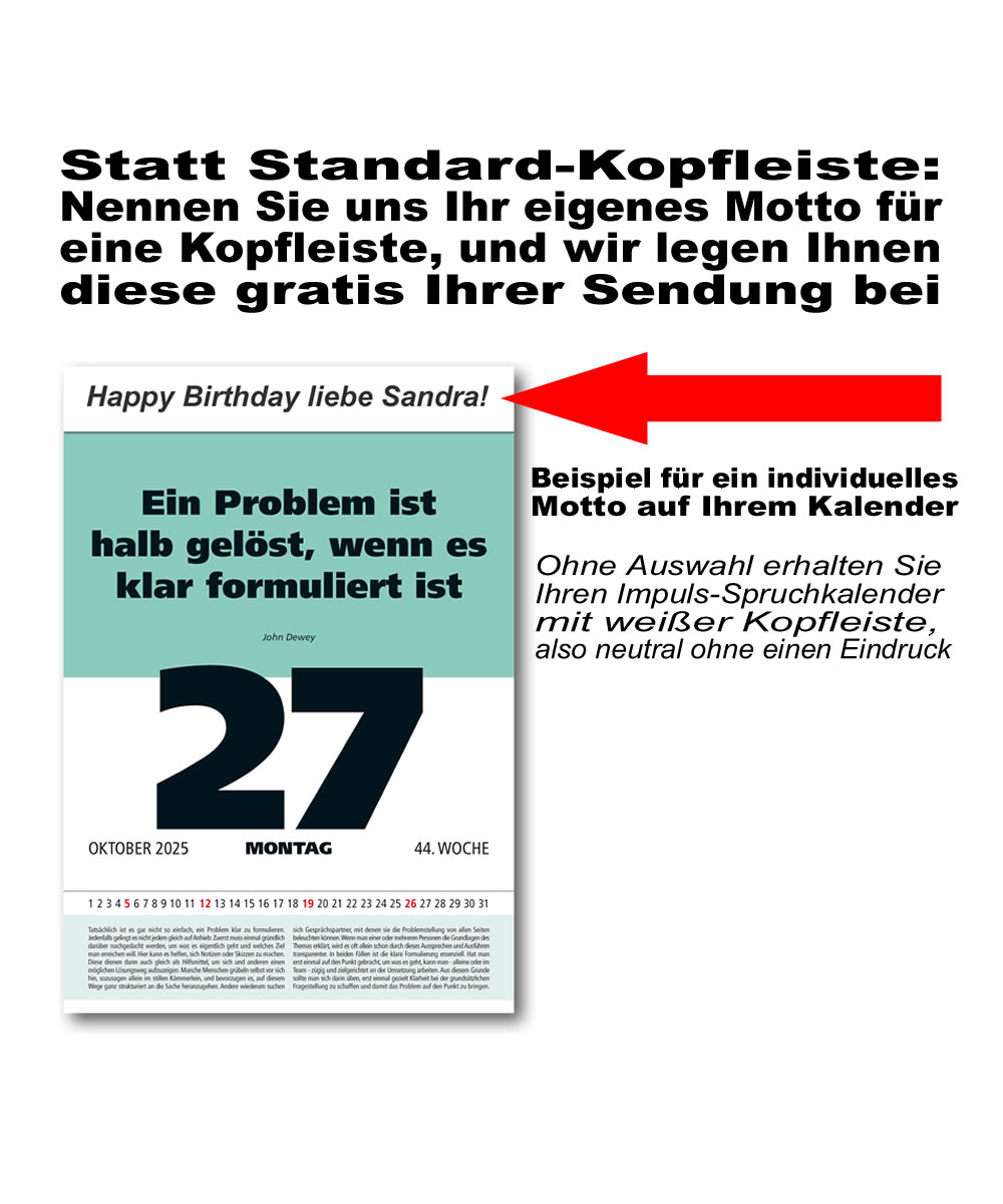 IMPULS-Tagesspruch Kalender 2026 **