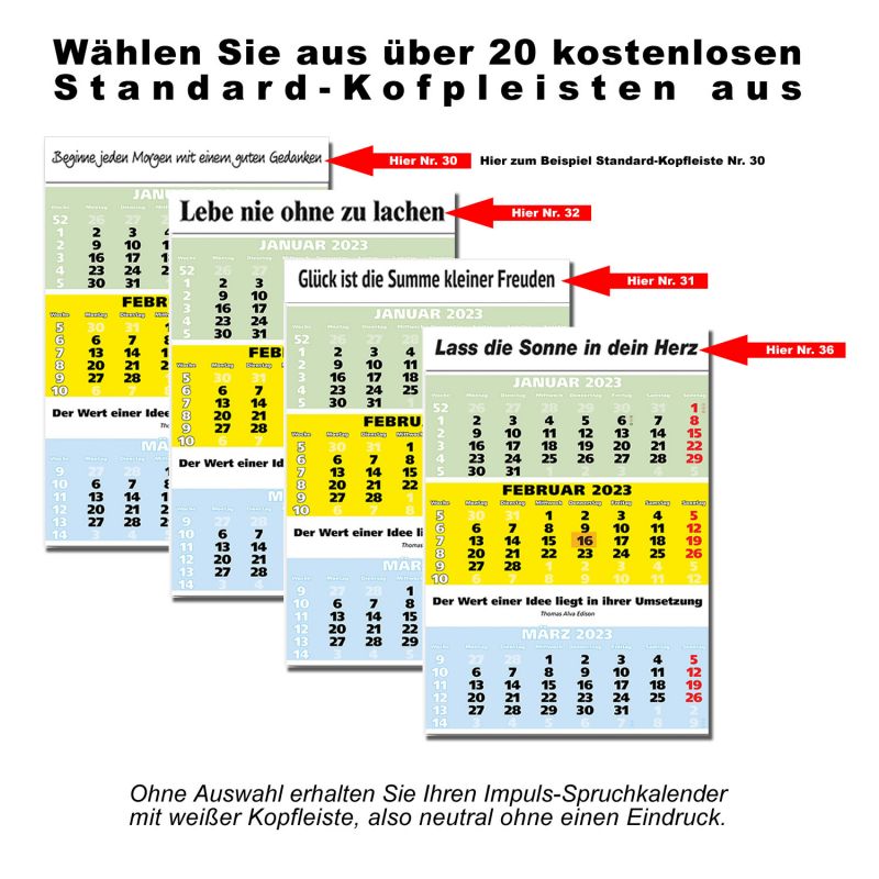 Impuls 3-Monatsspruch Kalender 2025 Leitspruch Zitate Sprüchekalender 